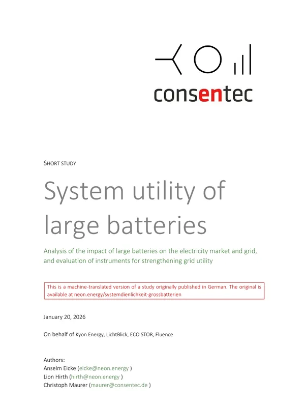 Grid impact of batteries