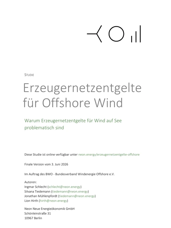 Erzeugernetzentgelte für Offshore Wind