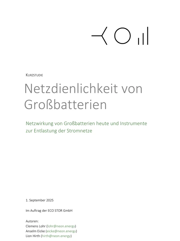 Netzdienlichkeit von Großbatterien