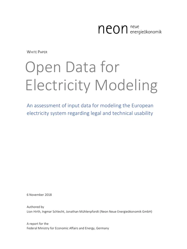 Open Data for Electricity Modeling