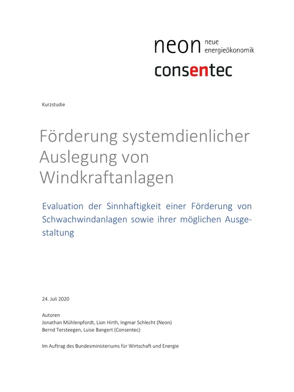 Systemdienliche Windauslegung